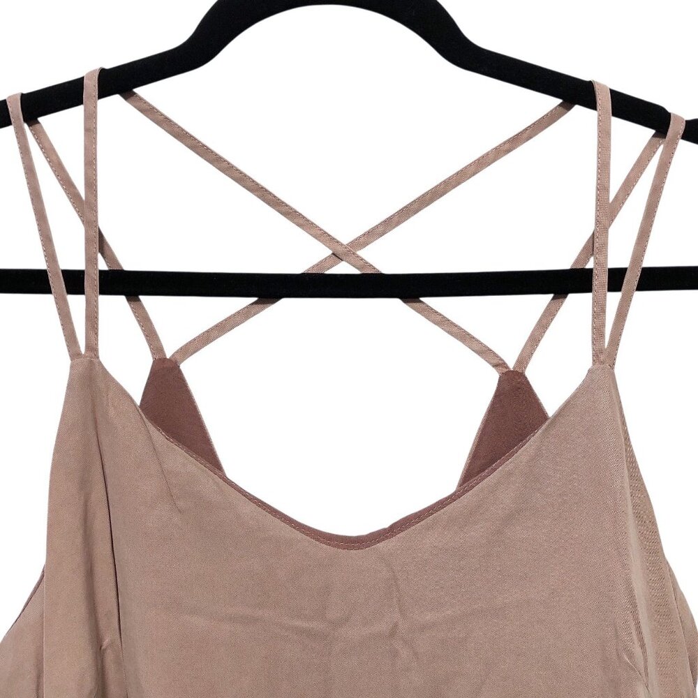 Thread And Supply Solid Tan V-Neck Sleeveless Cri… - image 4